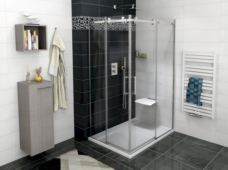 DRAGON sprchové posuvné dveře rohový vstup 1000 mm, čiré sklo GD4210