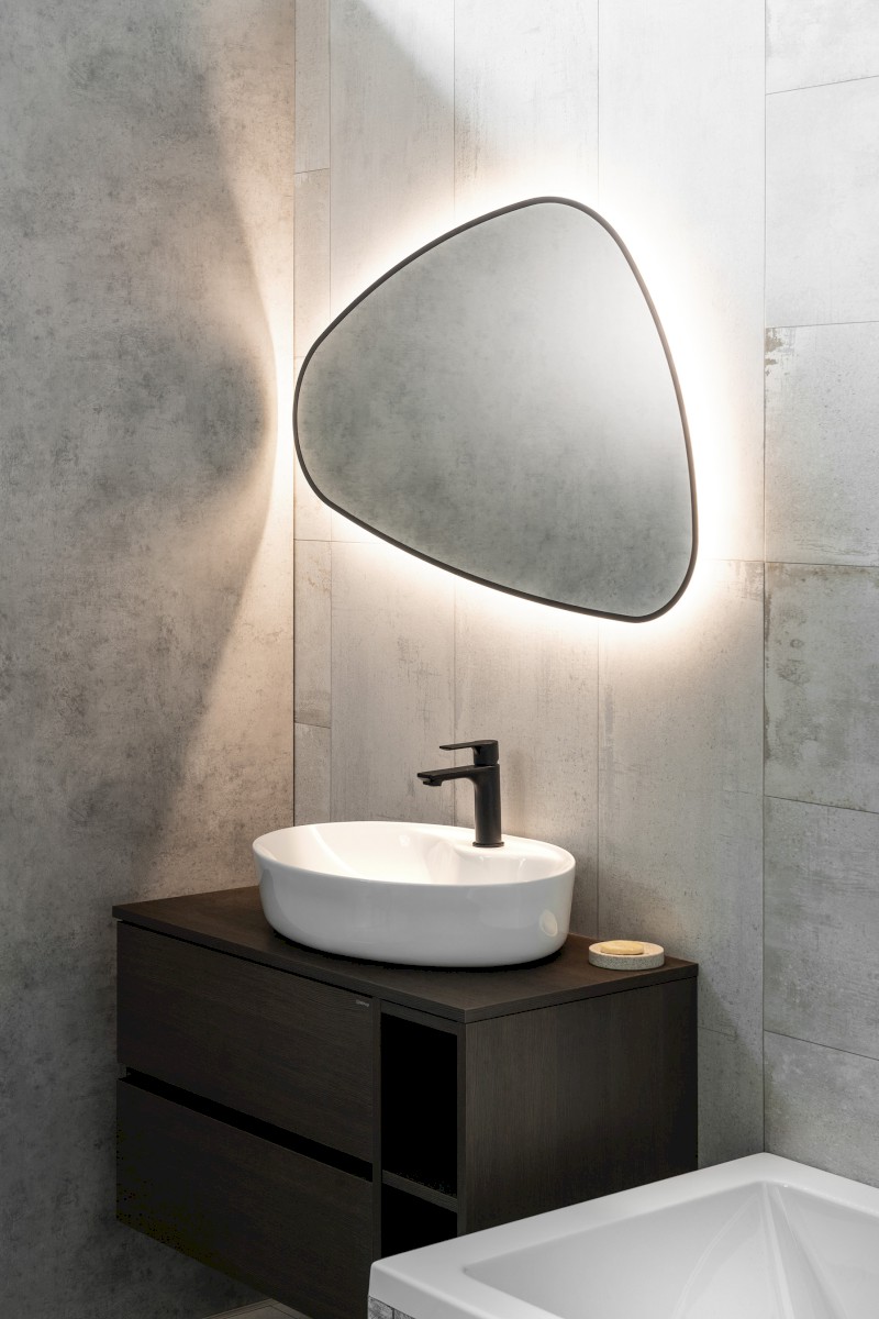 ELENA zrcadlo s LED podsvícením 20W, 68x96cm, černá mat 30574CI