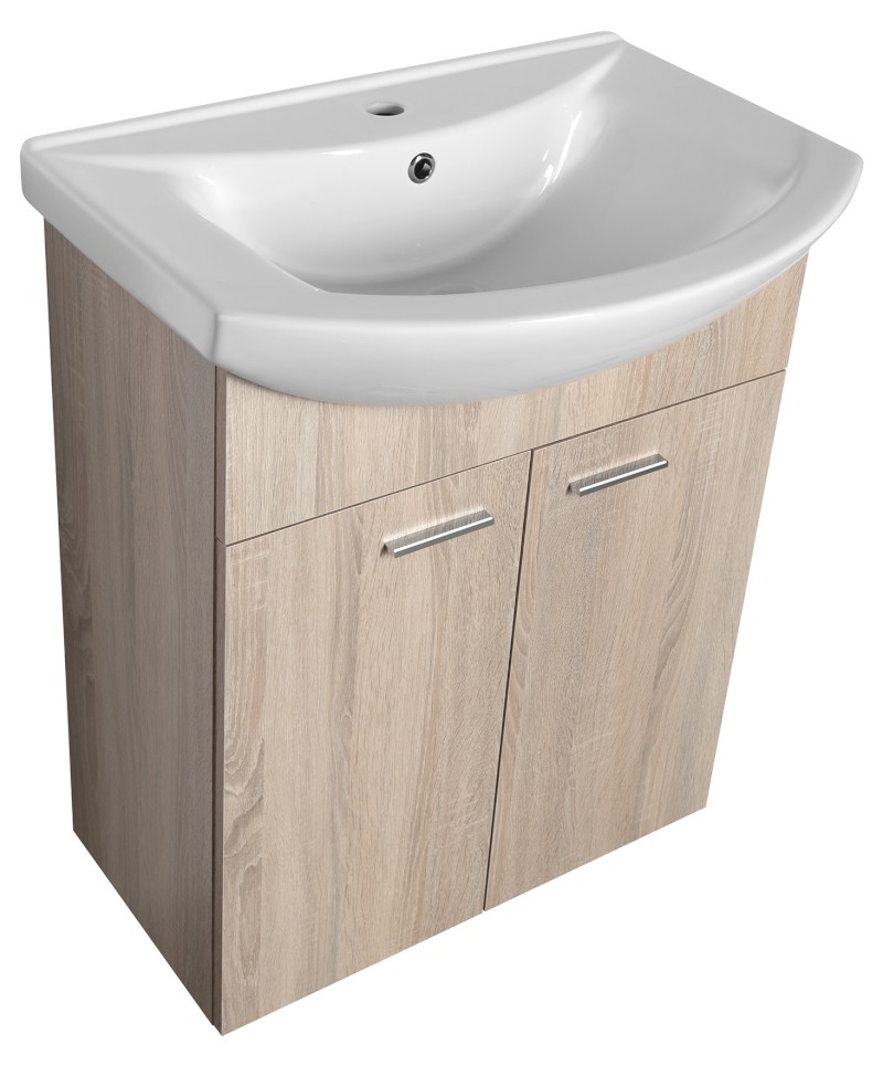 ZOJA umyvadlová skříňka 61,5x74x32,5cm, dub platin, 2x dvířka 51163