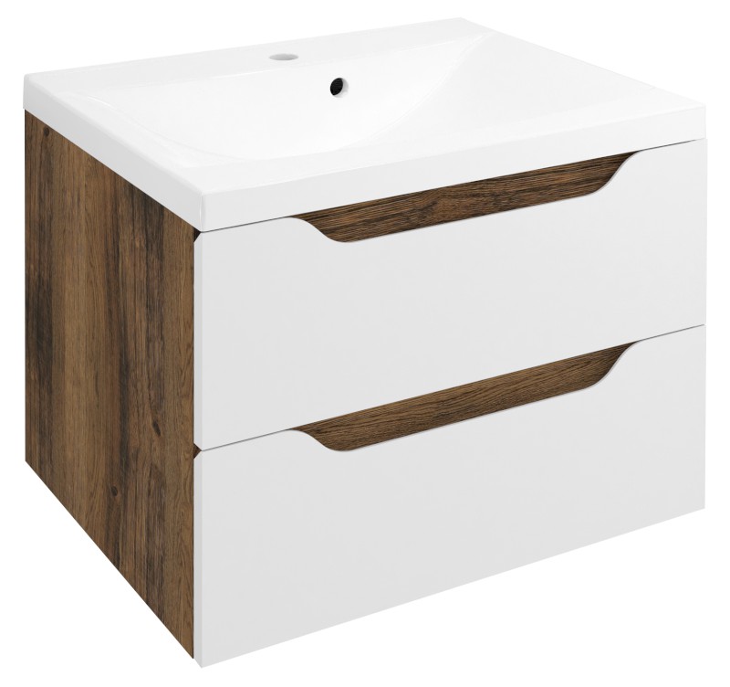 WAVE umyvadlová skříňka 60x65x47,8cm, bílá/dub collingwood WA060-3019
