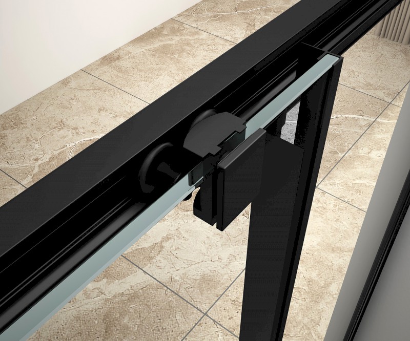 AGGA BLACK čtvercová sprchová zástěna 800x800mm, čiré sklo BLF808