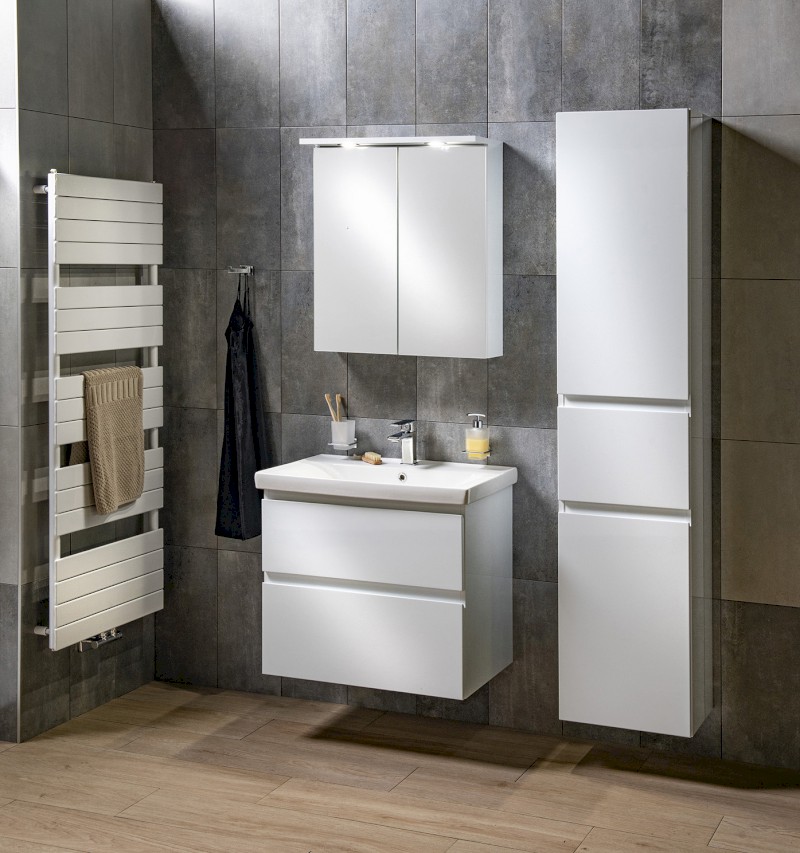 ALTAIR vysoká skříňka s košem 40x184x31cm, pravá, bílá AI185R