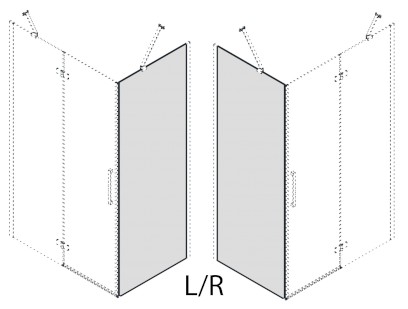 TRINITY sklo boční stěny, 800mm, sklo mat GT5680M