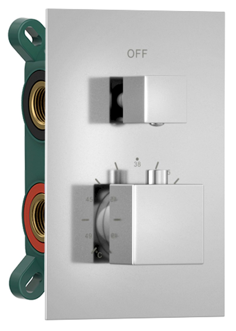 Podomítková sprchová termostatická baterie, box, 3 výstupy, chrom 1102-33