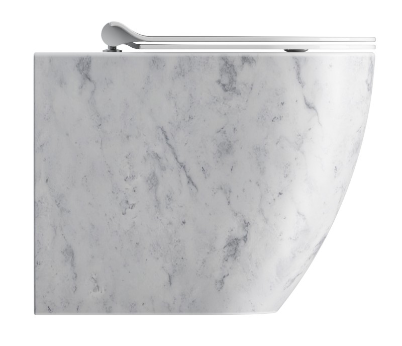 ALTACERAMICA WC mísa stojící, Swirlflush, 36x55cm, spodní/zadní odpad, mramor/bílá mat AC20335