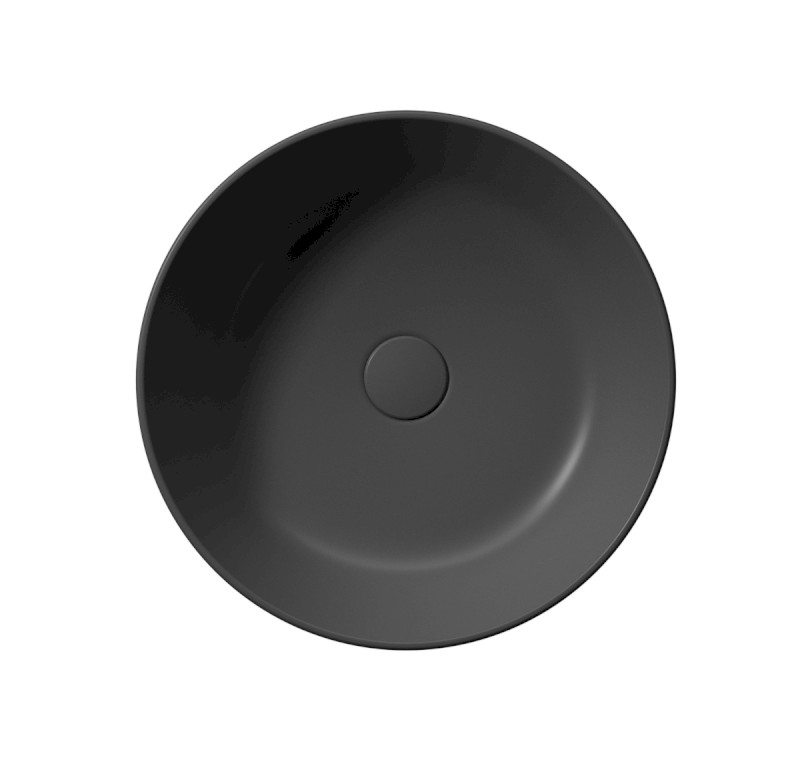 KUBE X keramické umyvadlo na desku, průměr 45cm, černá mat 942726