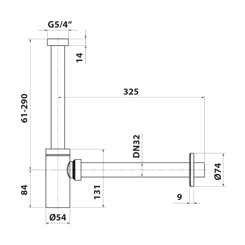 Umyvadlový sifon 5/4