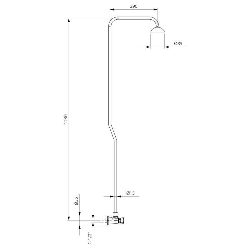 TEMPOR sprchový sloup se samouzavíracím ventilem, chrom 937.139.1
