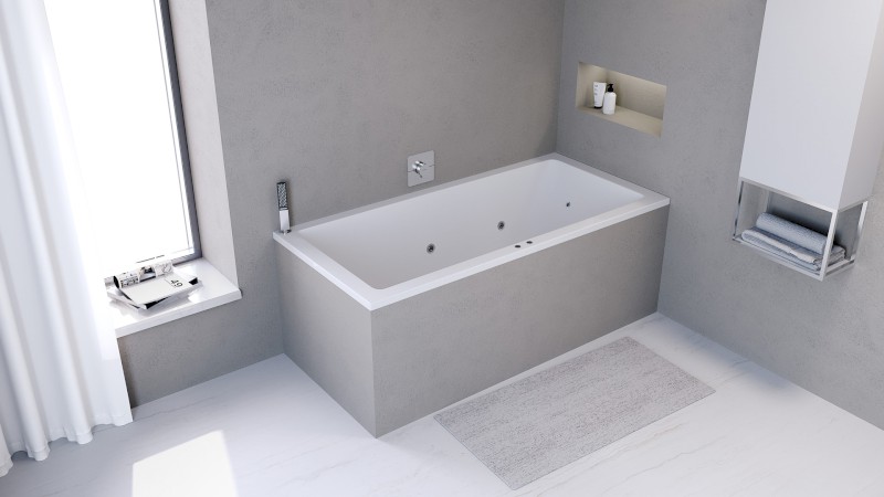 MARLENE hydromasážní vana, 200x90x48cm, Active Hydro-Air, chrom 78731.2010