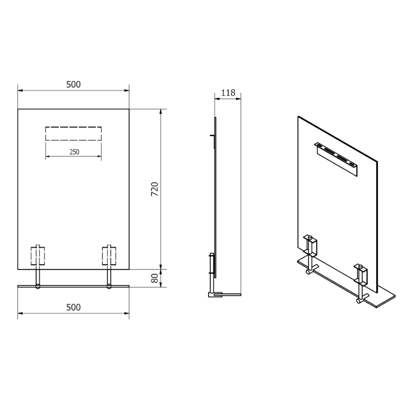 WEGA zrcadlo s policí 50x80cm 60092-5