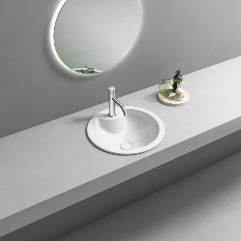 SHIPRA keramické umyvadlo zápustné, průměr 46cm, bílá NP564