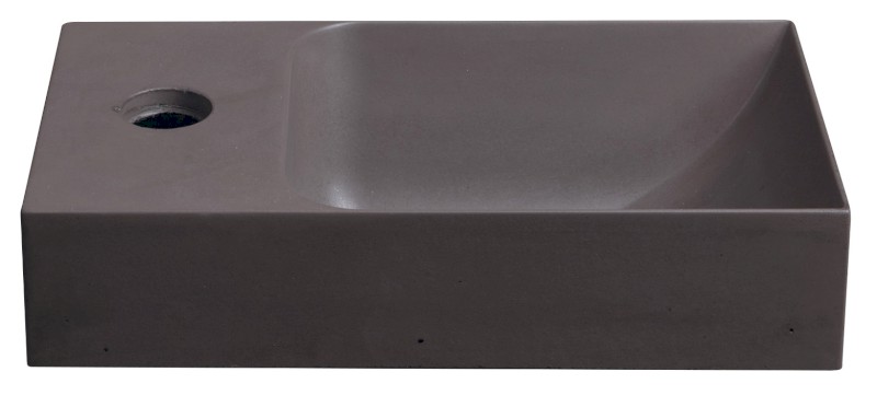 PICCOLINO betonové umývátko 30,8x17cm, baterie vlevo, tmavě hnědá mat PK30015