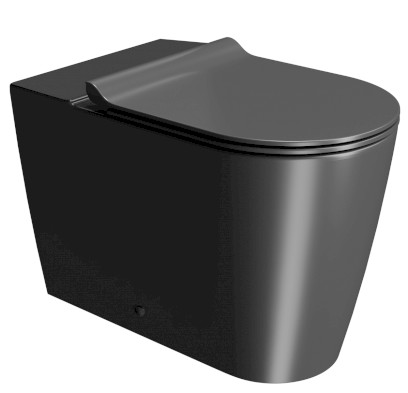 KUBE X WC mísa kombi spodní/zadní odpad, Swirlflush, 36x63cm, černá dual-mat 941926