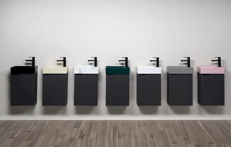 MARGITHA keramické umývátko 38x22cm, otvor pro baterii vpravo, šedá MGT3822GR