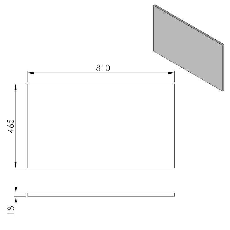Deska DTDL 81x1,8x46,5cm, dub stříbrný CR081-1111