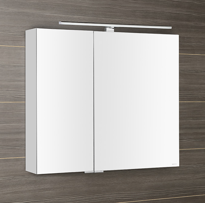 MIRRÓ galerka s LED osvětlením, 80x70x16cm, bílá MC080-0030