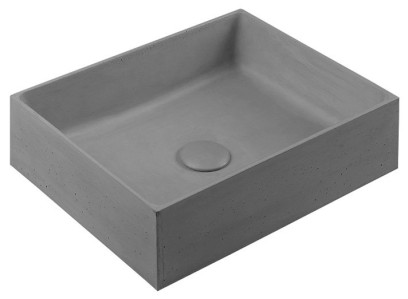 FORMIGO betonové umyvadlo na desku, 47,5x36,5cm, šedá FG117