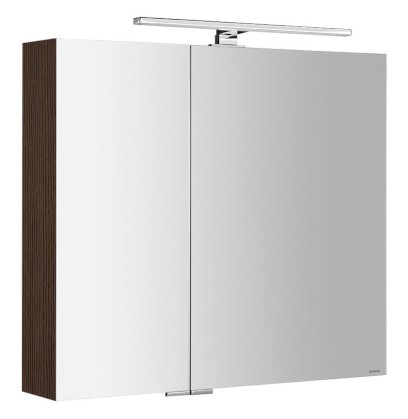 MIRRÓ galerka s LED osvětlením, 80x70x16cm, borovice rustik MC080-0016