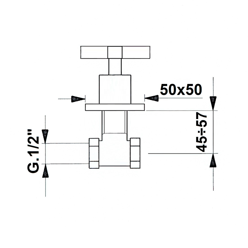 TRAX podomítkový ventil, studená, chrom 605C
