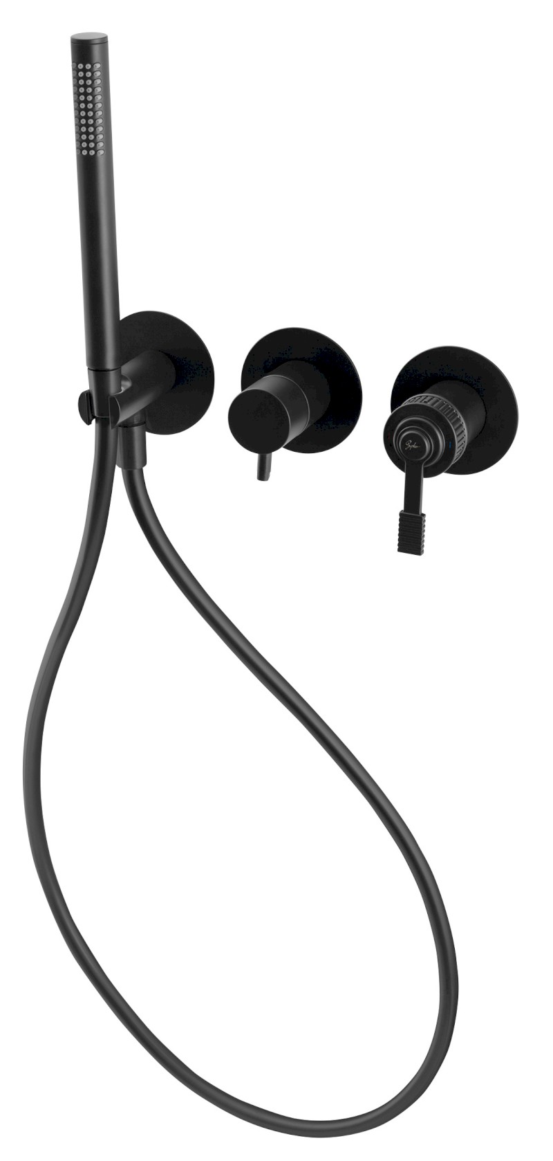 VERSI podomítková sprchová/vanová baterie s ruční sprchou, 2 výstupy, černá mat RV052/15