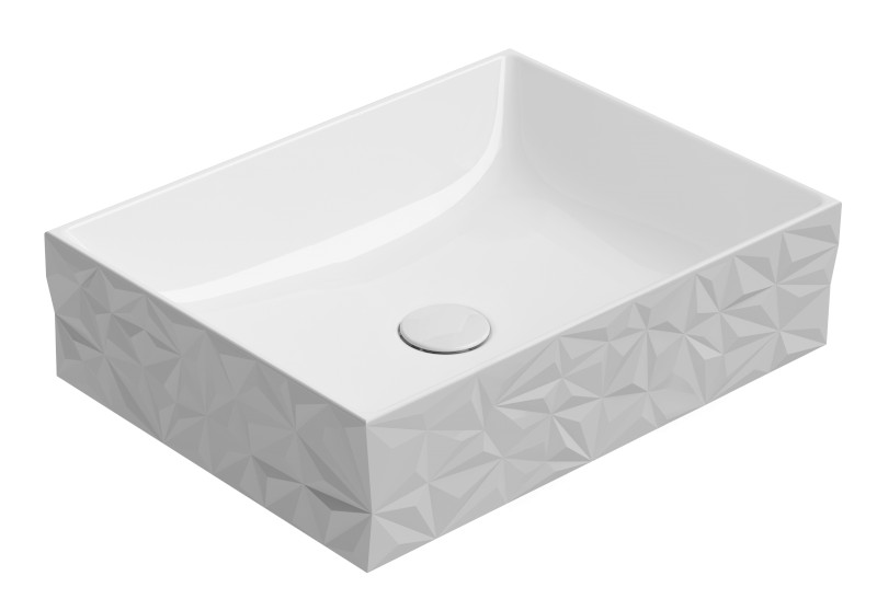 KUBE X DIAMANT keramické umyvadlo na desku, 50x37cm, bílá ExtraGlaze 944011