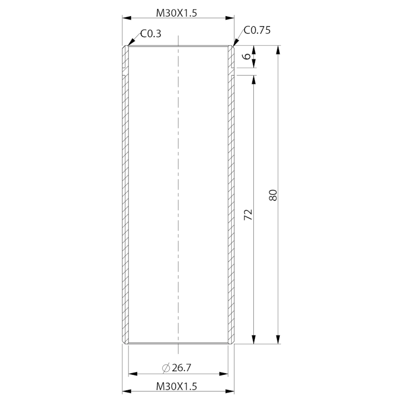 Prodloužená uchycení k baterie, M30*1,5x80mm US325