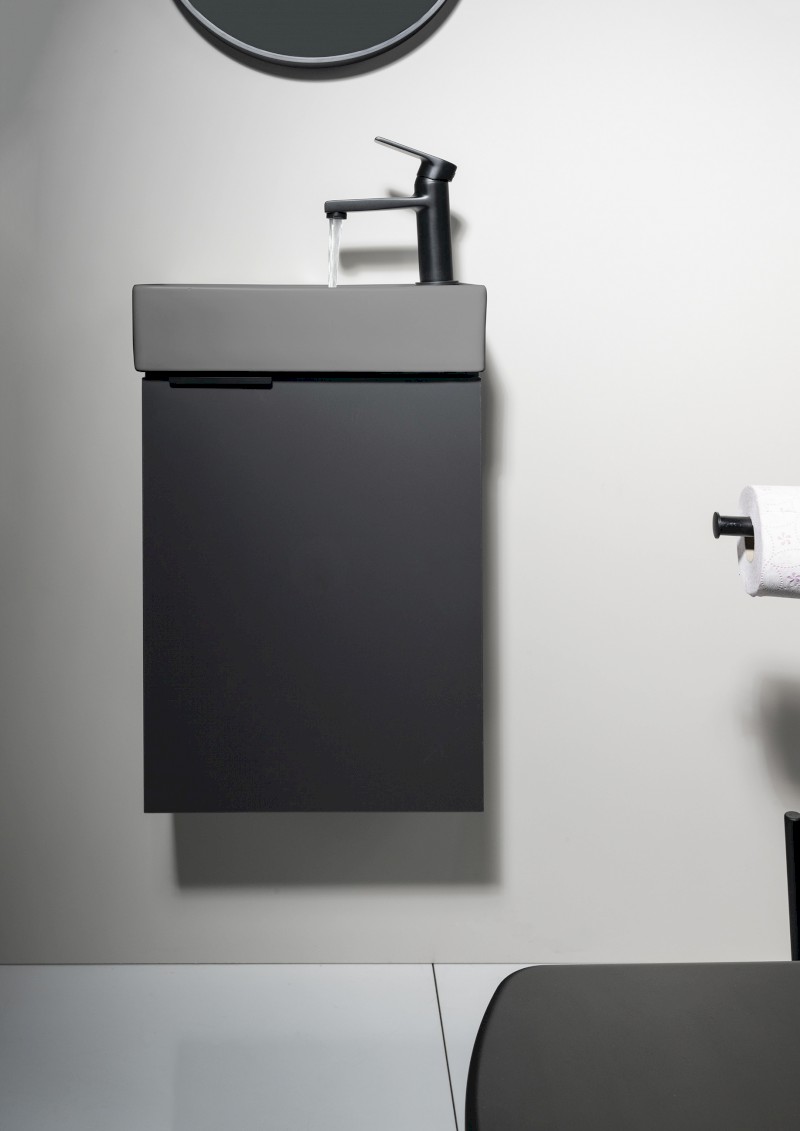 MARGITHA keramické umývátko 38x22cm, otvor pro baterii vpravo, šedá MGT3822GR