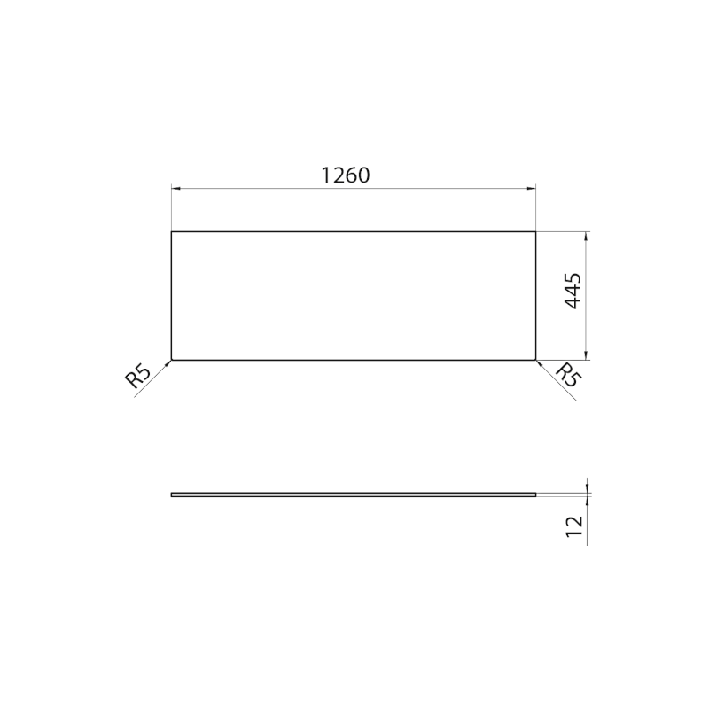 Deska Rockstone 1260x12x445mm, bílá mat DTR126-0101