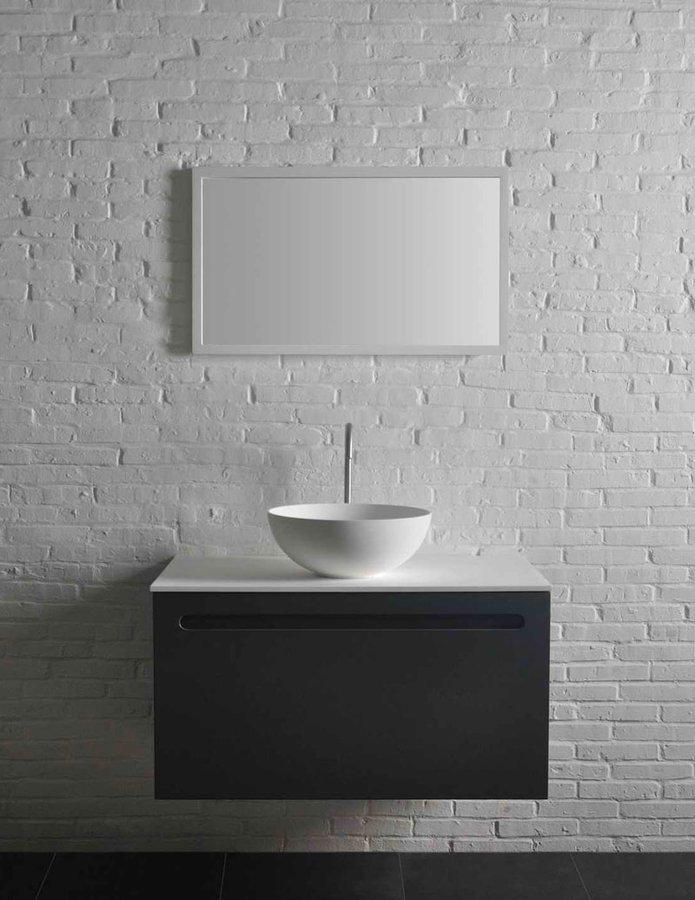 THIN umyvadlo na desku, Rockstone Ø 39 cm, bílá mat WN185