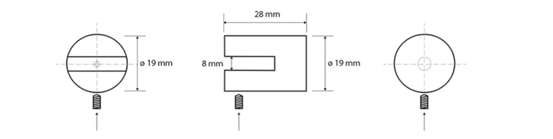 X-ROUND držáky skleněné poličky 8mm, chrom XR008