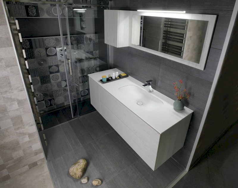 TREOS zrcadlo v rámu 110x50cm, bílá mat TS100-3131