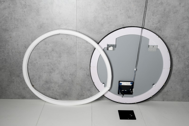 KADRIS kulaté zrcadlo s LED osvětlením ø 60cm, černá mat KD060