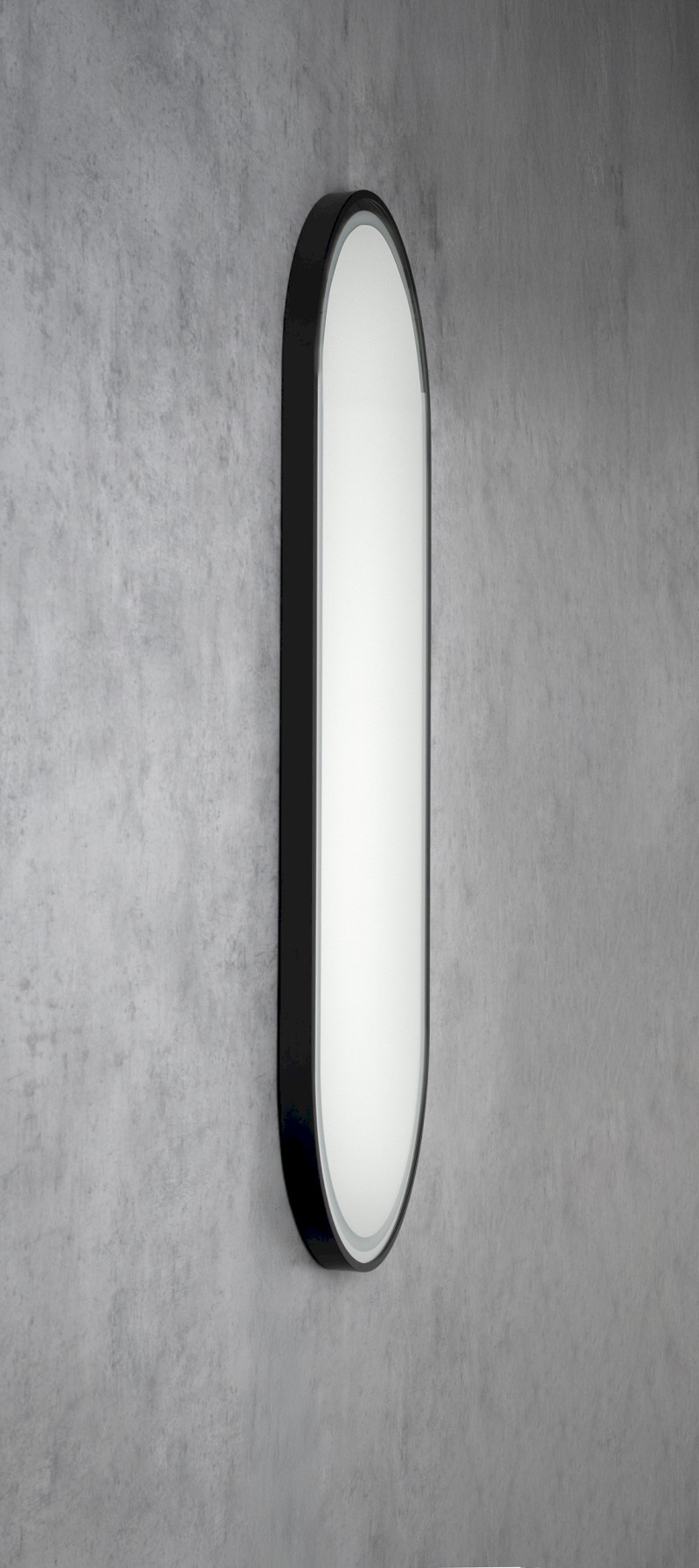 KAIRA oválné zrcadlo s LED osvětlením 120x50cm, černá mat KA500