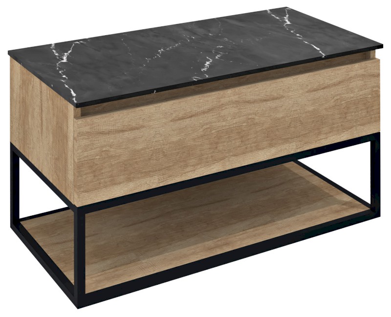 SKARA umyvadlová skříňka 90x50x45cm, černá mat/dub alabama CG006-2222