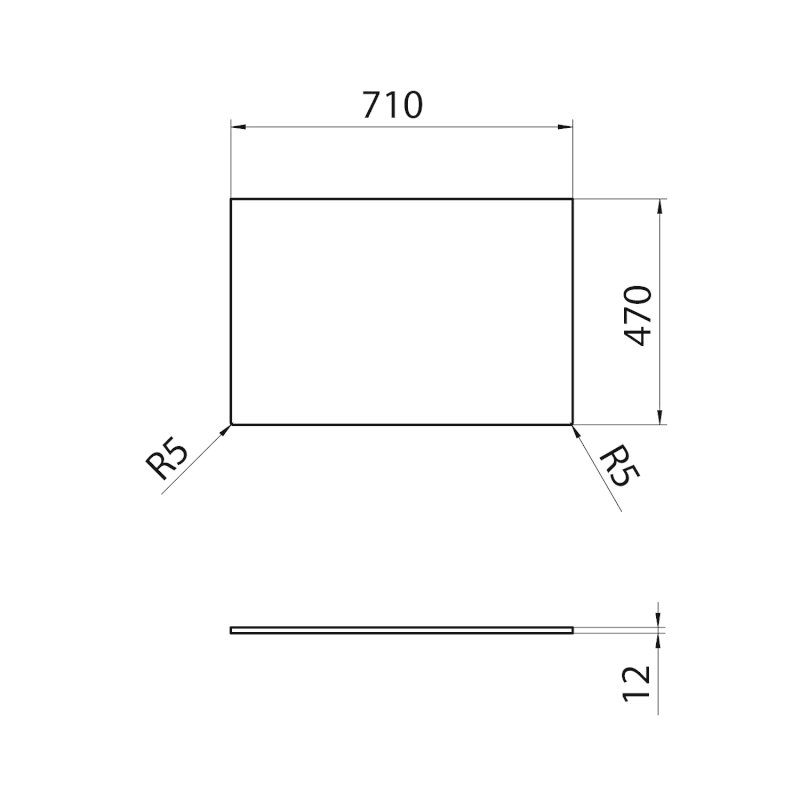 Deska Rockstone 71x1,2x47cm, bílá mat CRR071-0101