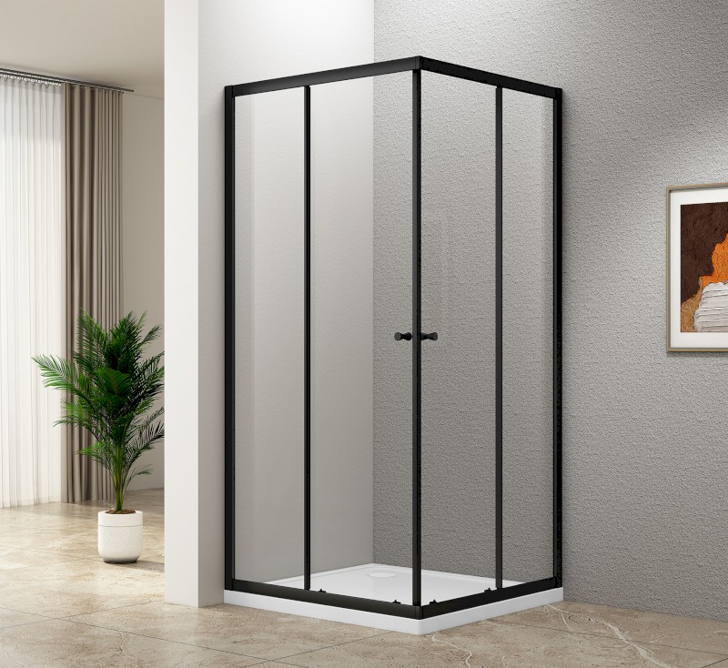 AGGA BLACK čtvercová sprchová zástěna 800x800mm, čiré sklo BLF808