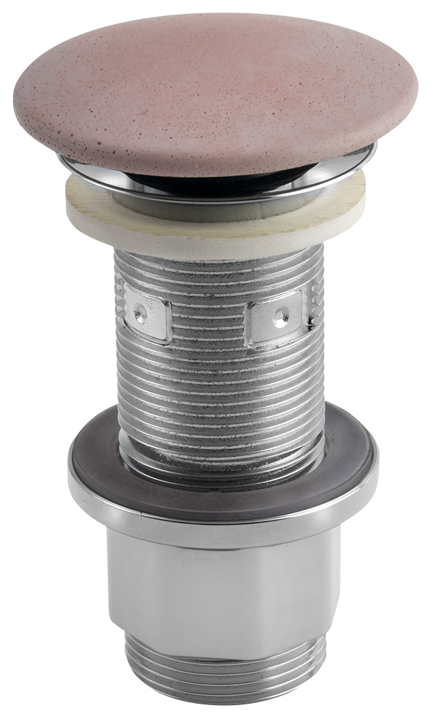 Umyvadlová výpust 5/4“, click-clack, betonová zátka, 10-80mm, růžová mat FG921