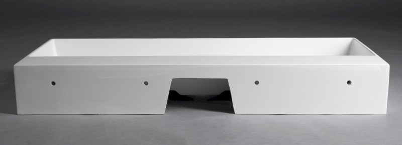 CUBIS umyvadlo, litý mramor, 120x40cm, bez otvoru, bílá CU120-0