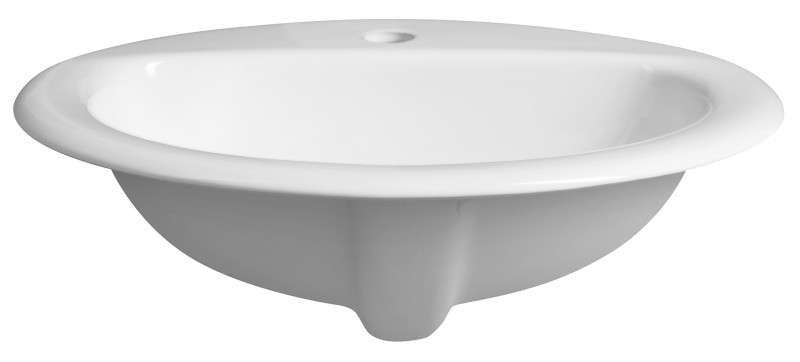 Keramické umyvadlo, zápustné, 52x45cm, bílá 55227