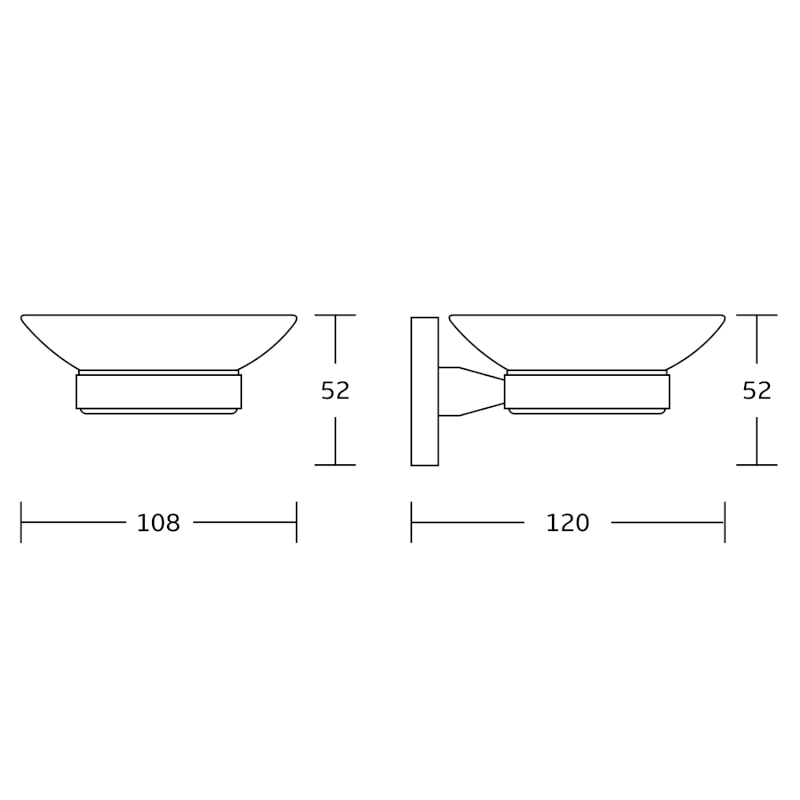 SAMBA mýdlenka, mléčné sklo, černá mat SB202