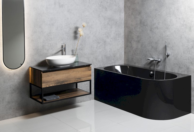 ASTRA L MONOLITH asymetrická vana 160x75x60cm, šedá 33611M.30