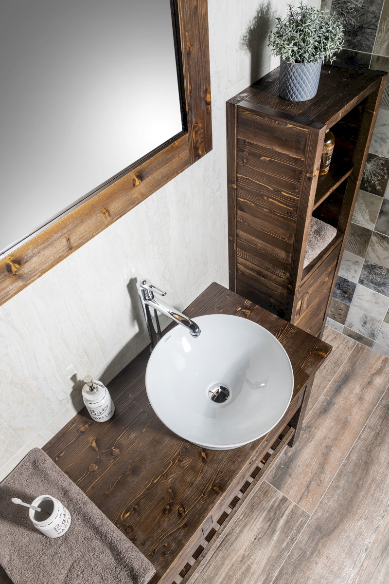 BRAND umyvadlová skříňka 130x73x50cm, mořený smrk BA131S