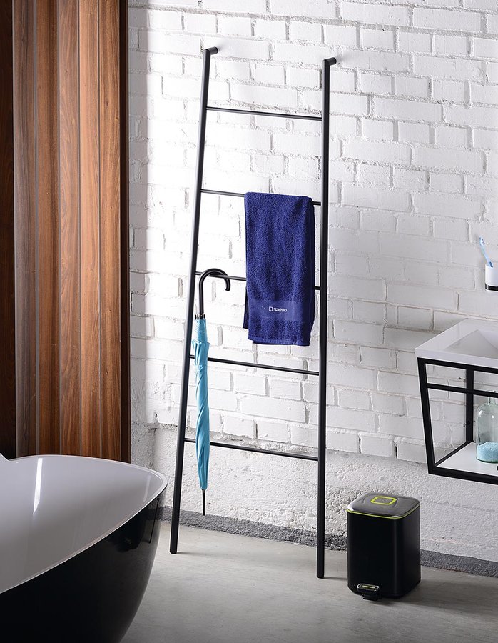 SEGA sušák ručníků na opření 550x1700x70mm, černá mat SE104