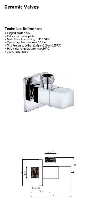 Rohový kulový ventil 1/2