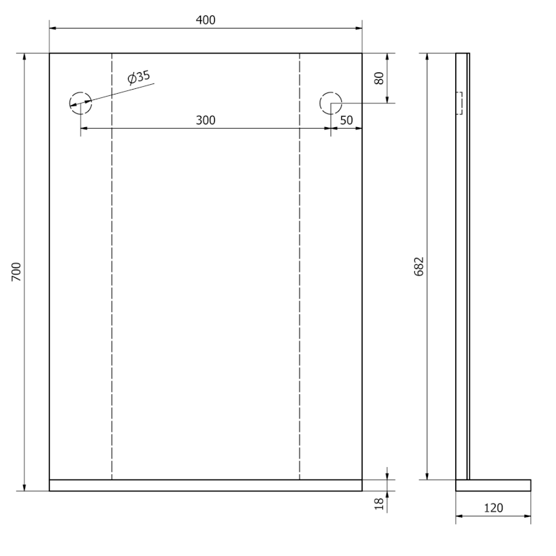 BETA zrcadlo s policí 40x70x12cm 57395