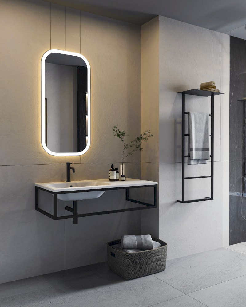 ARECA umyvadlo, litý mramor, 101x51,5cm, levé, bílá AC101L