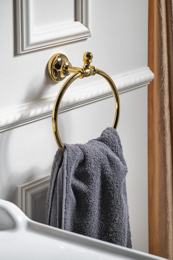 PERLA držák ručníků kruh, zlato PE0155