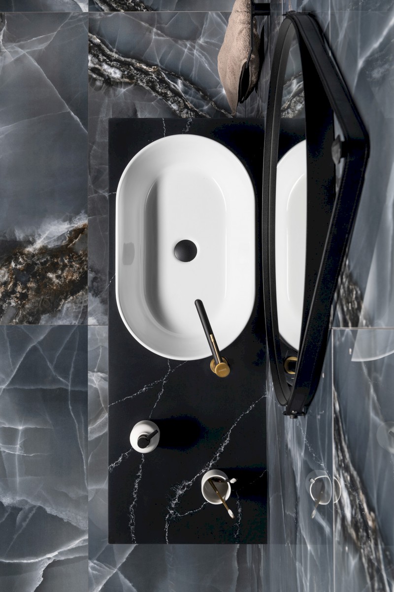 KUBE X keramické umyvadlo na desku, 60x37cm, oválné, bílá ExtraGlaze 945811