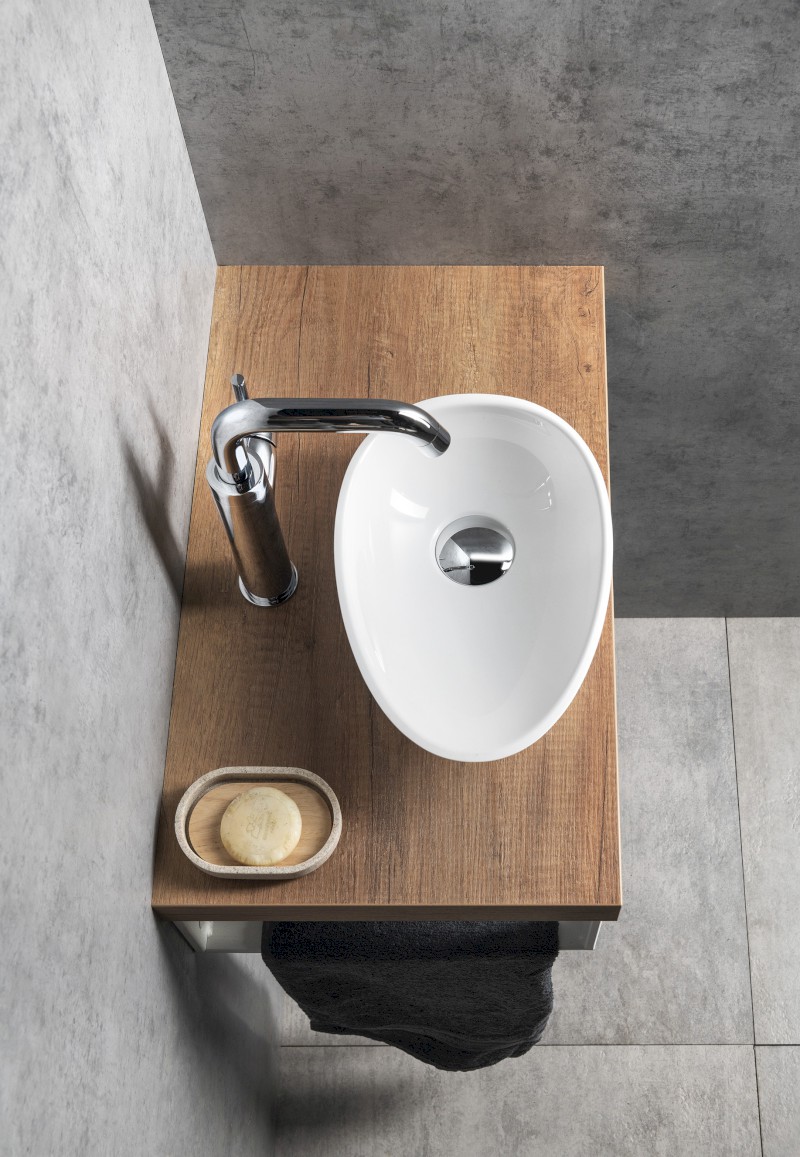 KEA umývátko na desku, litý mramor, 32x22cm, bílá KE320