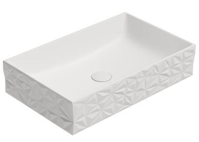 KUBE X DIAMANT keramické umyvadlo na desku, 60x37cm, bílá mat 944109